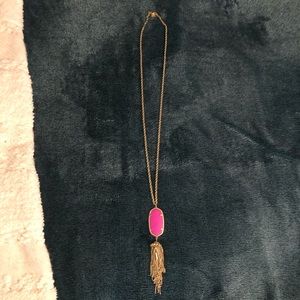 Kendra Scott Rayne Long Hot Pink Tassle Necklace